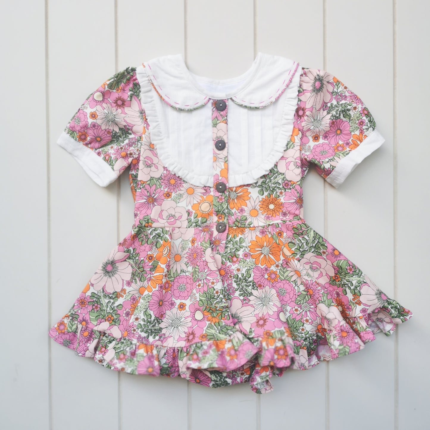 Navarlya Pleated Frilly Romper