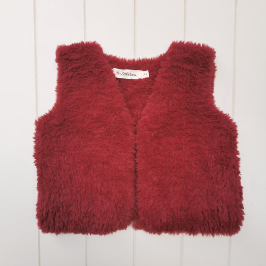 Cherry Furry Vest