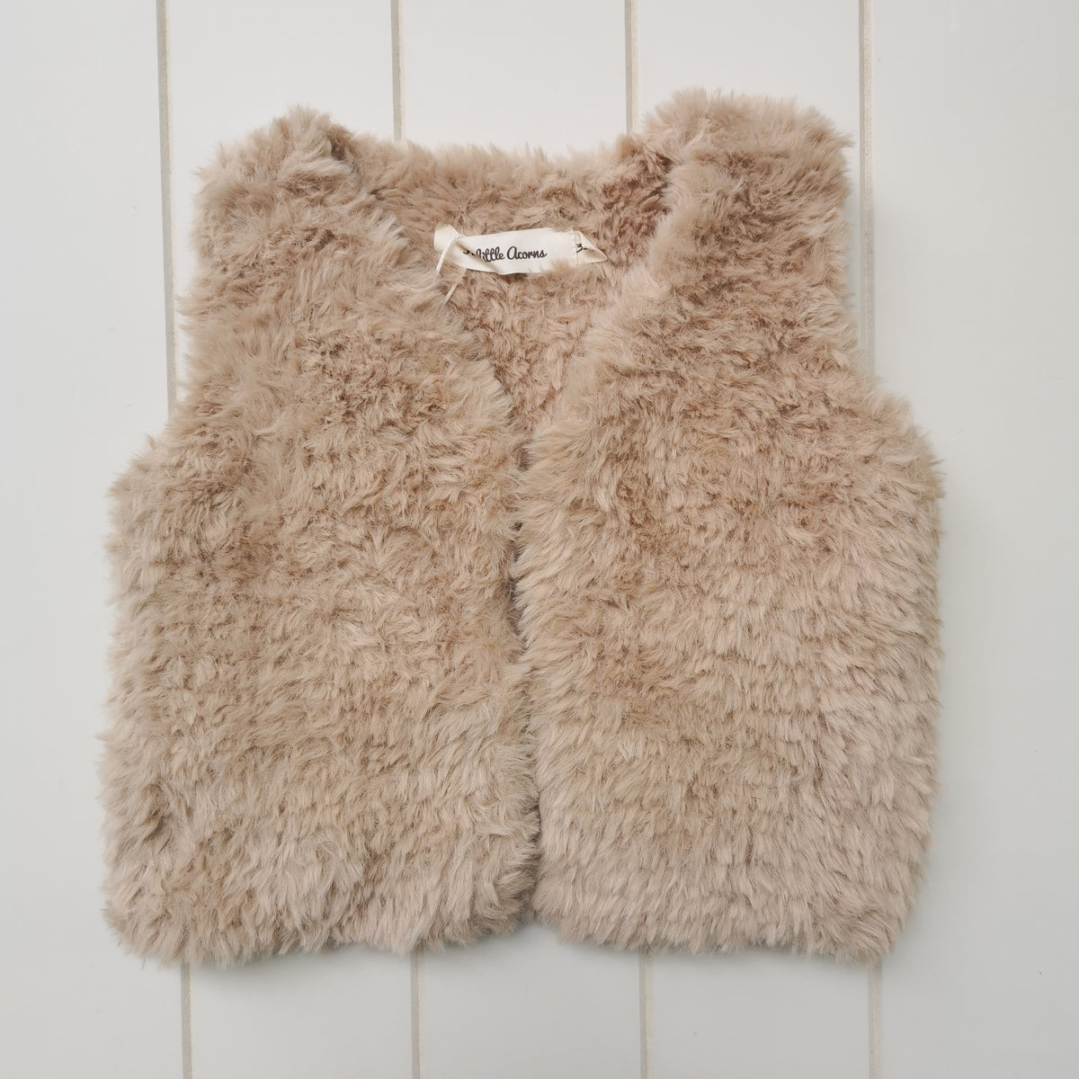 Latte Furry Vest