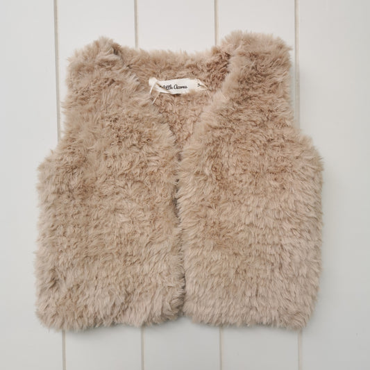 Latte Furry Vest